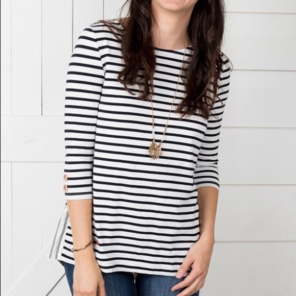 Matilda Jane Clothing w Joanna Gaines Harvest Days Striped Floral 3/4 Sleeve XS - Picture 2 of 9